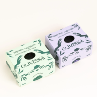 Petit emballage en verre de boîte à savon artisanale avec fenêtre transparente en matériaux recyclés