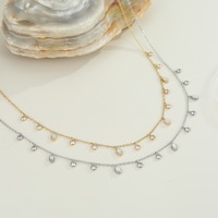 Collier en chaîne à billes en acier inoxydable plaqué or 18 carats pour femme, avec zircone cubique, résistant à l'eau, non ternissant, bijou délicat pour clavicule, cadeau