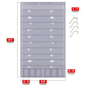 Organizador de Archivos Colgante de Pared con Bolsillos de Tela Resistente, de un Solo Nivel, para Aula, Escuela, Oficina y Hogar - Product Image 3