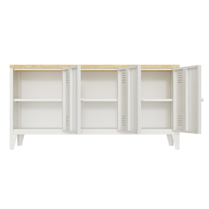 Hiện đại 3-DOOR kim loại <span class=keywords><strong>TV</strong></span> đứng tủ với gỗ Top Trắng lưu trữ đồ nội thất phòng khách nhà trang trí nội thất - Product Image 6