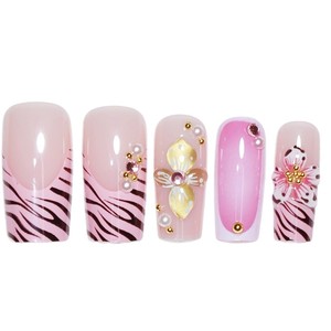 Vente en gros de faux ongles à coller personnalisés, forme ballerine longue, style cercueil, <span class=keywords><strong>French</strong></span> <span class=keywords><strong>manucure</strong></span> à motifs diamant, <span class=keywords><strong>pour</strong></span> femmes - Product Image 5