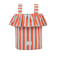 Sac de rangement à grande capacité pour couches, biberons, téléphone, voyages en plein air, sac suspendu rayé pour poussette d'enfant