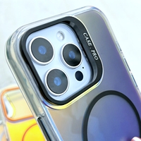 Couverture de téléphone magnétique de couleur de dégradé de Laser mat pour l'iPhone 16 Pro Max 15 14 13 Pro support de cadre d'objectif étui de téléphone portable