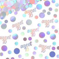 Confettis ronds holographiques irisés en papier, confettis scintillants personnalisés pour la décoration de table lors d'anniversaires, mariages et fêtes