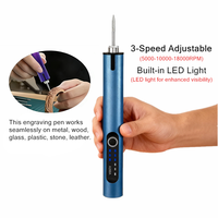 Stylo de gravure électrique avec lumière, machines de gravure DIY avec 45 embouts, outil rotatif sans fil pour métal, bois, verre, plastique, jade