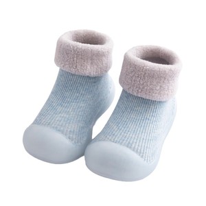 Chaussettes de Sol Chaudes en Coton Doux au Toucher, Doublées <span class=keywords><strong>Polaire</strong></span> Épaissie, Antidérapantes, Montantes, pour Garçons, Chaussures de Marche pour Bébé Automne Hiver - Product Image 5
