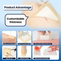 Pansement en mousse de silicone bordé de qualité médicale en gros, approvisionnement direct usine, tampon absorbant haute performance pour soins des plaies en milieu hospitalier, OEM
