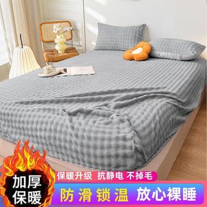 Rabbit plush fitted <b>sheet</b>, autumn/winter fleece-lined coral flannel milk fleece mattress protector, bed <b>sheet</b> cover, dust cover - Product Image 4