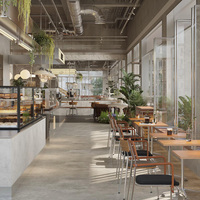Comptoir de boulangerie sur mesure avec vitrine en verre et éclairage LED pour desserts, café et boulangerie - Solution de design clé en main
