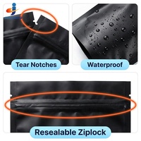 Sacs refermables mats noirs unis avec logo personnalisé imprimé, thermoscellables, anti-odeur, en aluminium, pochettes verticales, sacs Mylar 3.5