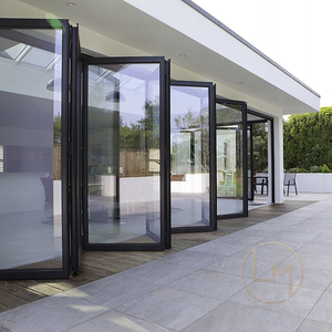 Porte <span class=keywords><strong>accordéon</strong></span> coulissante et pliante extérieure CA USA, étanche, pour patio, triple vitrage, aluminium, double vitrage, portes pliantes - Product Image 6