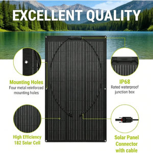 Panneau solaire flexible Alecter Solar APH-P146 haute efficacité 100W 12V portable monocristallin pliable pour marine, camping, bateau, camping-car, maison - Product Image 4