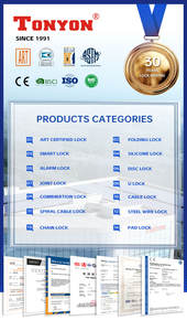 TONYON мотоциклетный велосипедный защитный Кабель Велосипедный цепной замок наружный Противоугонный замок для мотоцикла с ключами - Product Image 4