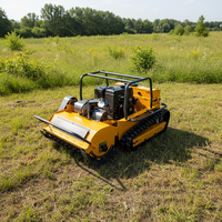Mesin Pemotong Rumput Crawler Brush Cutter Laris untuk Pertanian, Robot Pemotong Rumput dengan Remote Control
