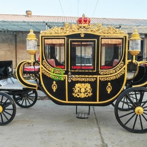 Carruaje de princesa de estilo europeo de fantasía, carruaje tirado por Caballos Reales, carruaje turístico para Parque de cuentos para padres e hijos - Product Image 1
