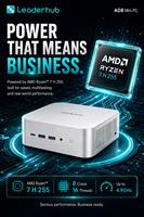 Mini PC AMD Ryzen 7, Computadora de Escritorio para Trabajo de Oficina con IA, Windows 11, Almacenamiento SSD, Tarjeta Gráfica Dedicada, Doble 2.5G DDR5, Compatible con WiFi 6