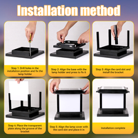 Lampe solaire carrée de haute qualité pour extérieur, étanche IP65, pour portail principal, clôture, poteau, colonne, villa, cour, lampe à pilier LED