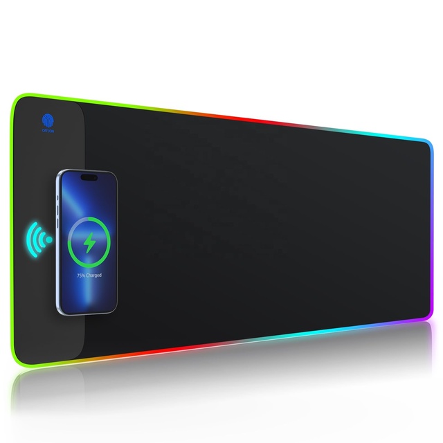 Wireless Charging Mouse Pad Wireless Charger Gaming Mouse Pad RGB Cushion Surface for Computer Gaming Mouse Pad Gamer for Office