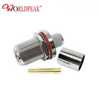 Connecteur coaxial droit étanche N femelle à sertir pour montage sur panneau, pour câble d'alimentation RF de communication LMR400 RG8 RG213 50-7
