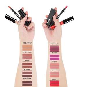 3 buah tahan air kustom merek Logo Nude Vegan Lipstick Matte Mini Label pribadi Lip Gloss cair Lip Gloss Set - Product Image 3