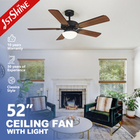 1stshine fabrication ventilateur ceil vintage refroidissement fantaisie lustre à faible bruit avec ventilateur 52 en kit d'éclairage ventilateur de plafond