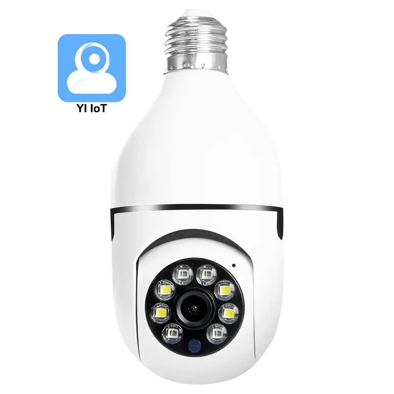 Yiiot-bombilla inalámbrica de 2MP para interior, cámara de red PTZ, visión nocturna, 360 grados, panorámica, Wifi