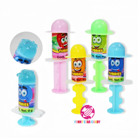 Bonbons et bonbons en gros liquide confiserie saveur de fruits colorés fou forme de cheveux seringue presser gelée liquide bonbons