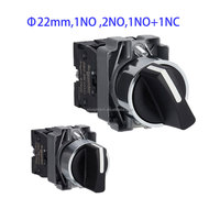 Interruptor Selector Schneider XB2B Estándar 1/2 NO 1NC Carcasa Plateada/Negra 22mm XB2BD21/217/25/33/337/41/45/53/73C