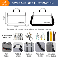 Sac messager pour ordinateur portable moderne et durable personnalisé de 13/14/15/15,6 pouces - Toile imperméable pour hommes/femmes, écologique et léger