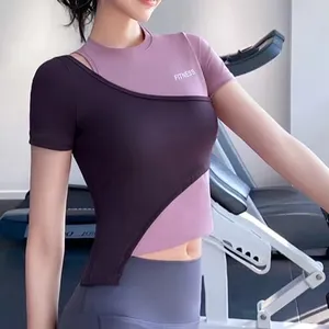 Top leve para mulheres, roupa esportiva leve e de secagem rápida, sem costura para academia e ioga, com estiramento ativo, padrão floral sustentável