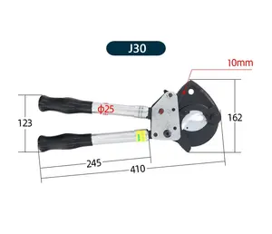J13 J95 J100 전문 손 텔레스코픽 래칫 케이블 커터 절단 스틸 와이어 기갑 케이블 와이어