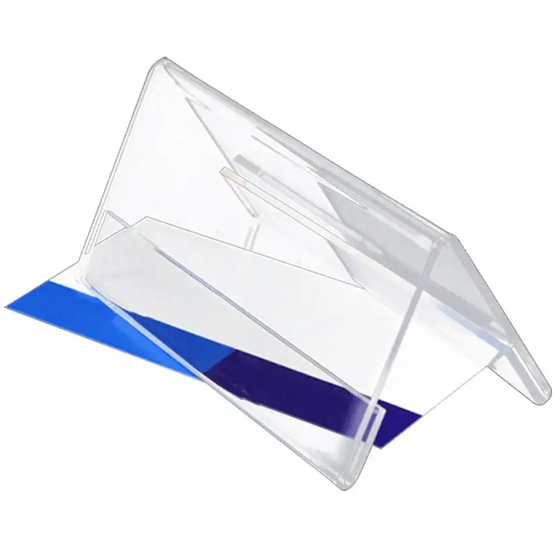 V Shape Acrylic Office Desktop Sign Display Price Name Label Name Plate Business Card Table Number Holder Stand