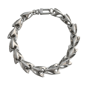 Collier ras du cou VAF *LOL* classique en acier inoxydable, chaîne à maillons creux en forme d'os de dragon, largeur 26 mm, 53 cm - Product Image 1
