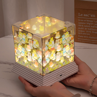 Lampe musicale miroir fleurie rechargeable à LED, veilleuse de chevet intelligente pour chambre à coucher