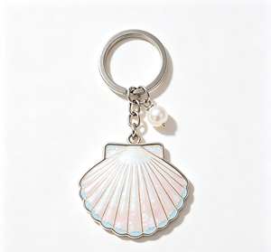 Porte-clés personnalisé en coquillage, alliage de zinc, émail, métal, pendentif perle, souvenir de plage, cadeau - Product Image 1