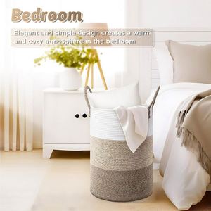 Tre lưu trữ hiển thị giỏ 4 Tier giặt phía trước cửa vuông xử lý wicker dệt cản trở với xử lý 27L Oxford dệt - Product Image 4