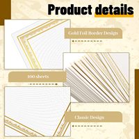 Papier pour certificat avec bordure en feuille d'aluminium 8,5 x 11 pouces pour l'impression de certificats personnalisables vierges pour diplômes de remise des diplômes