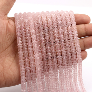 Perles en Morganite Rose Naturelle Facettées, Coupe Étagée, Forme Hexagonale, Taille de 4,5 mm à 6,5 mm, Disponibles en Gros à Prix de Perles - Product Image 1