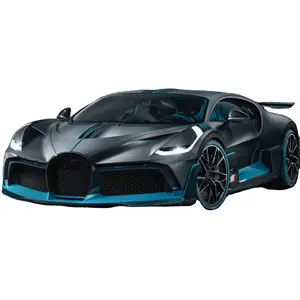 Mobil Model Diecast, mobil tarik mundur dengan lampu simulasi dan pintu suara Model Diecast 1: 32 Bugatti