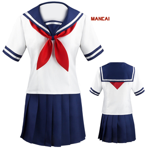 Costume de cosplay pour femme, <span class=keywords><strong>Anime</strong></span> Yandere Simulator Ayano Aishi Yandere Chan, robe de performance d'Halloween pour adulte, uniforme scolaire JK - Product Image 1