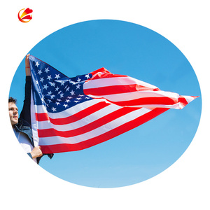 Drapeaux américains 3x5 pour l'extérieur USA US Flag Deluxe Embroidered Stars Duty Durable Flags Vivid Color Sewn Stripes Brass Grommets - Product Image 1