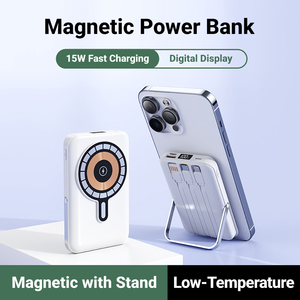 New Magnetic đứng Type-C ngân hàng điện được xây dựng trong cáp sạc nhanh nhỏ gọn xách tay <span class=keywords><strong>10000mAh</strong></span> không dây sạc điện thoại di động - Product Image 2