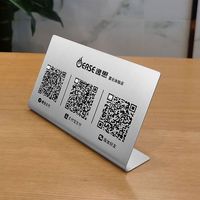 Sitio Web Personalizado para Pedidos y Ventas con Etiquetas de Mesa con Código QR en Metal Dorado y Plateado, Diseño Antiguo y Moderno de Feng Shui