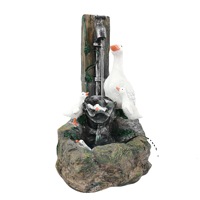 Artisanat en polyrésine de Style européen LED solaire canard fée chien Statues fontaine d'eau cascade décoration de jardin extérieur