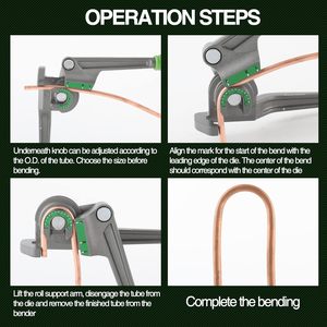 <span class=keywords><strong>Cintreuse</strong></span> manuelle de tubes 1/4" 5/16" 3/8" - 180 °   Outil de pliage de tuyaux à levier pour cuivre, aluminium et <span class=keywords><strong>acier</strong></span> - Product Image 6
