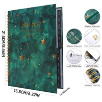 Carnet de planification spirale Deep Blue Sky 2026-2027 avec agenda pour le suivi des objectifs, papeterie de bureau et usage scolaire