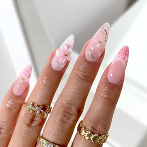 Nuevo diseño 3D Rosa <span class=keywords><strong>uñas</strong></span> postizas diseño de <span class=keywords><strong>flores</strong></span> 24PCs caja ABS Nail Art fácil de usar prensa media <span class=keywords><strong>en</strong></span> <span class=keywords><strong>uñas</strong></span> - Product Image 5