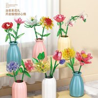 Bouquet de plantes DIY gratuit, blocs de construction, fleurs artificielles, idées botaniques, jouets de construction pour la mère