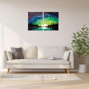 ชุดระบายสีและจิบสำหรับผู้ใหญ่ผ้าใบ<span class=keywords><strong>แบบ</strong></span><span class=keywords><strong>วาด</strong></span>ไว้ล่วงหน้าสำหรับภาพสุนัขแมวสำหรับงานเลี้ยงคู่รัก - Product Image 2