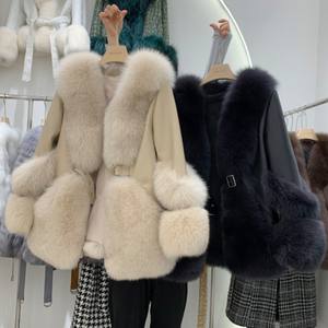 Zdfurs <span class=keywords><strong>เสื้อ</strong></span>โค้ทขนสุนัขจิ้งจอกสำหรับ<span class=keywords><strong>ผู้หญิง</strong></span>, <span class=keywords><strong>เสื้อ</strong></span>โค้ทขนแกะยาวปานกลาง2022ใหม่<span class=keywords><strong>เสื้อ</strong></span>โค้ทหนังแกะทั้งหนังแฟชั่นฤดู<span class=keywords><strong>หนาว</strong></span>กระชับสัดส่วน - Product Image 4